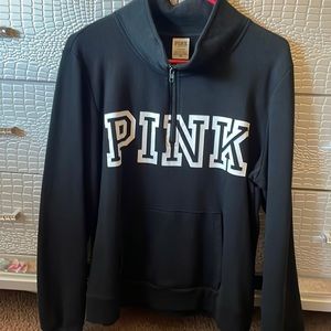 VS Pink Black 3/4 Zip Sweatshirt
